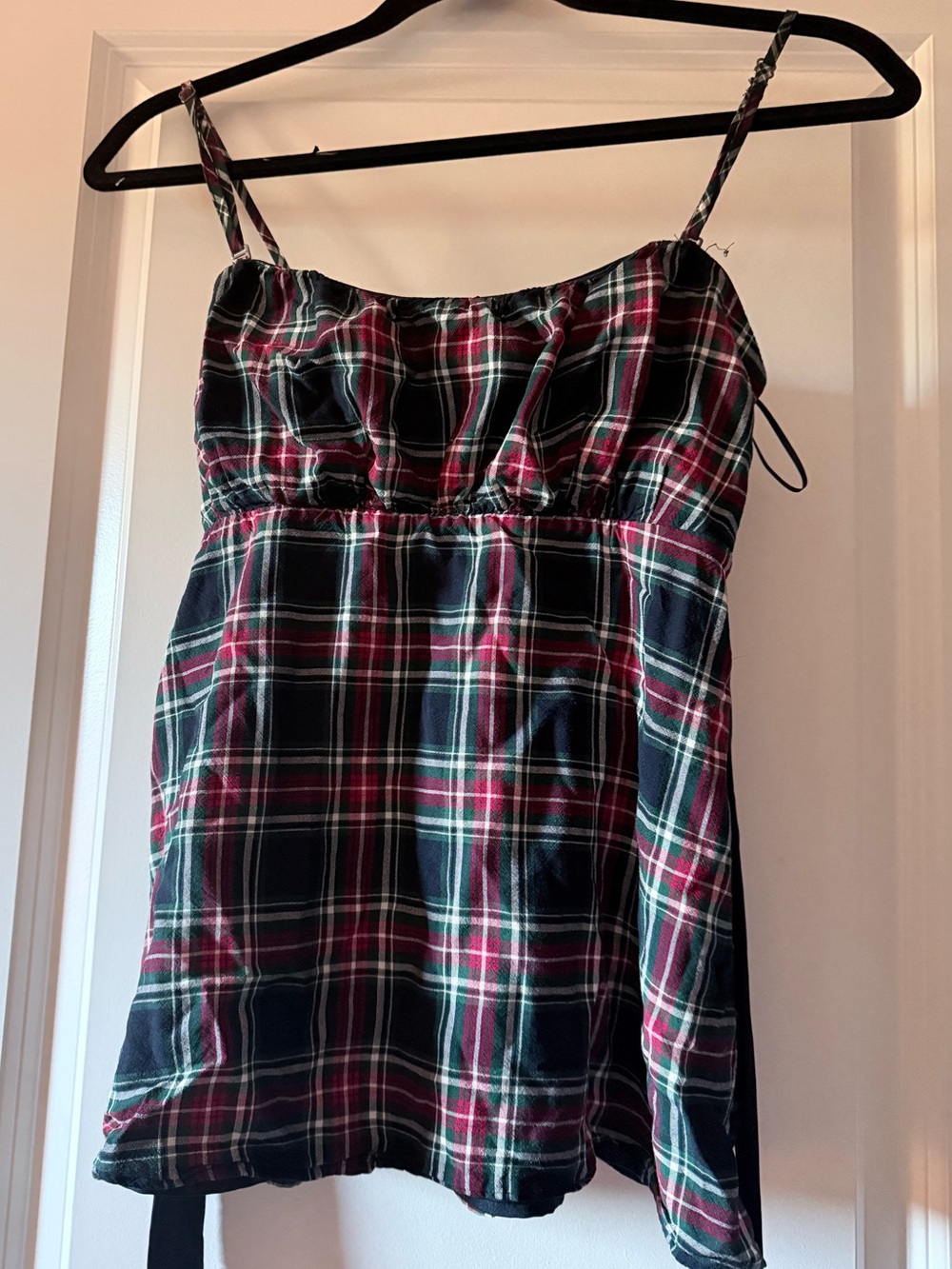 Hollister Red and Green Plaid Spaghetti Strap Cami